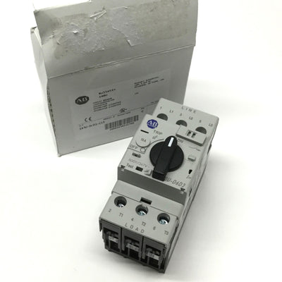 New – Open box Allen Bradley 140U-D6D3-C15 Circuit Breaker, 3-Pole, 600Y/347VAC 15A *Cracks*