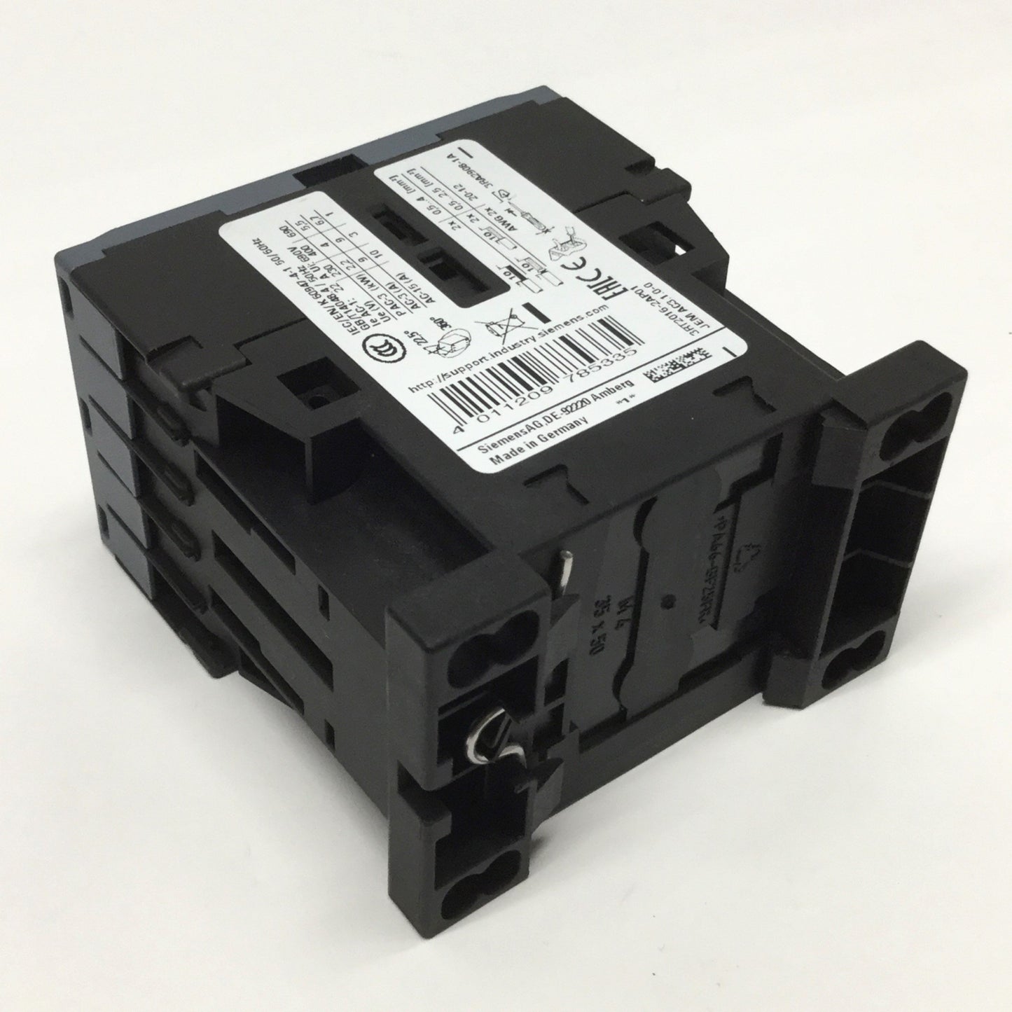 Used Siemens 3RT2016-2AP01 Sirius Power Contactor 230VAC Coil, 600VAC 20A, 3-Pole S00