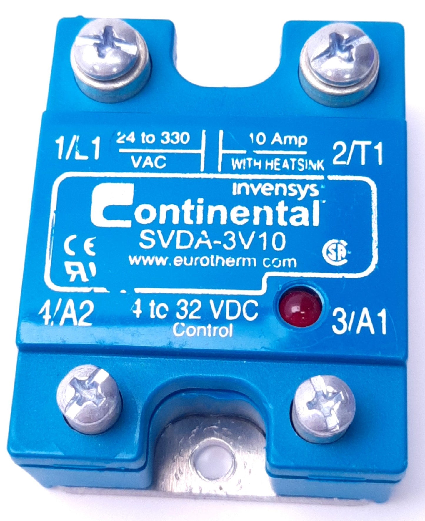 Used Continental SVDA-3V10 SVDA/3V10 Solid State Relay 4-32v DC In, AC Out, 10A 300V