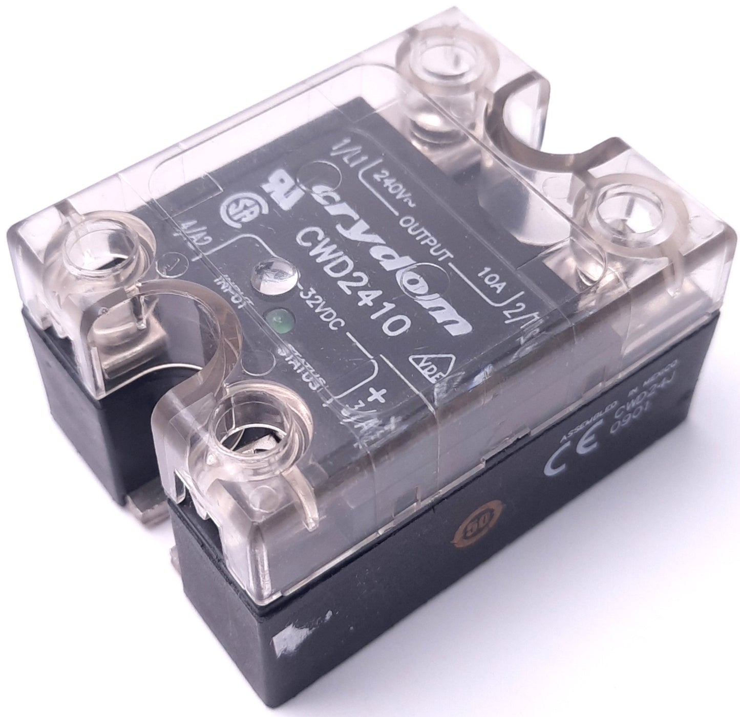 Used Sensata Crydom CWD2410 Solid State Relay 3-32v DC Input, 24-280V 10A Output