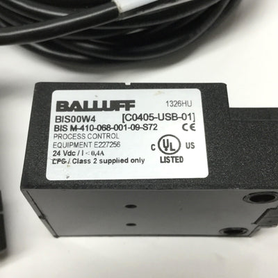 Used Balluff BIS00W4 HF 13.56MHz RFID Read/Write Sensor Head, M12 to USB Interface