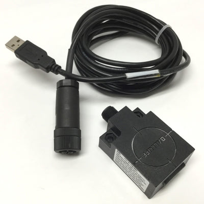 Used Balluff BIS00W4 HF 13.56MHz RFID Read/Write Sensor Head, M12 to USB Interface