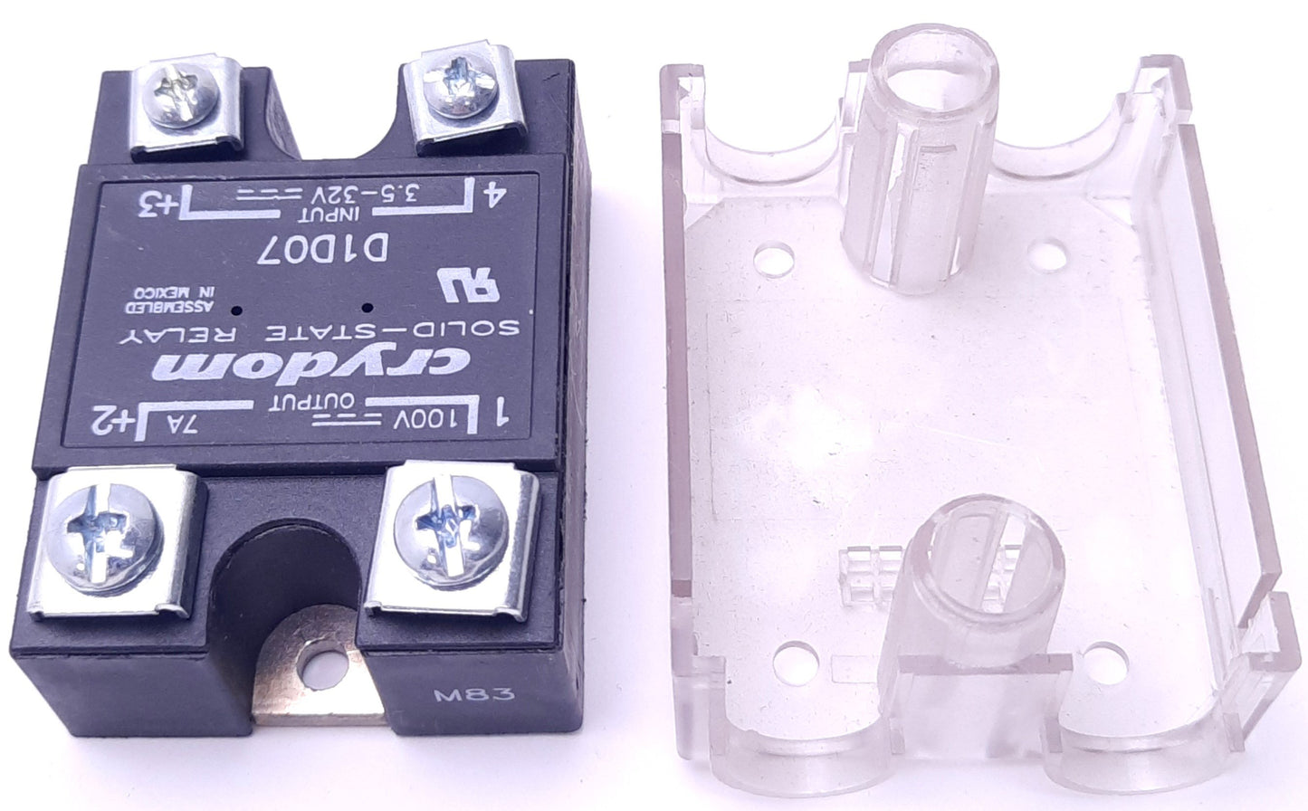 Used Sensata Crydom D1D07 Solid State Relay 3.5-32v DC Input 100v 7A DC Output, Cover