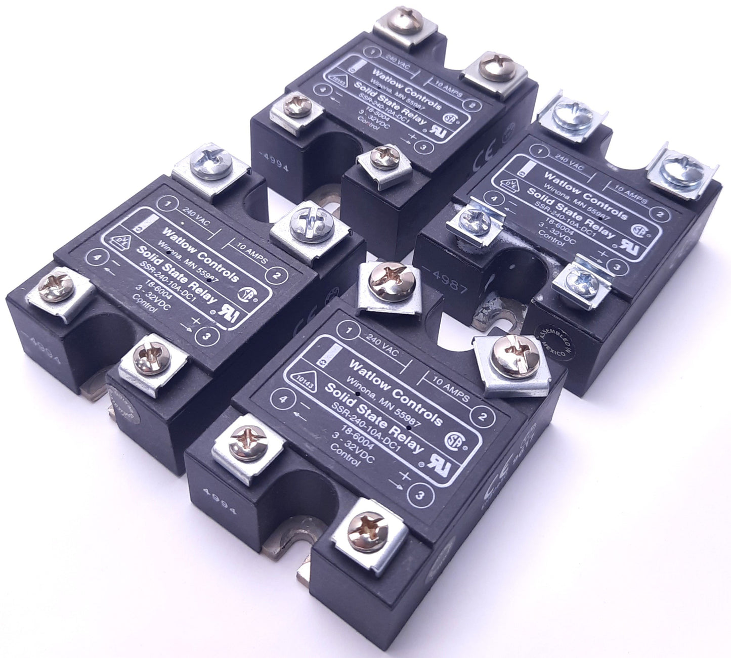 Used Lot of 4 Watlow SSR-240-10A-DC1 Solid State Relay, 3-32v DC Input, 240v 10A Out