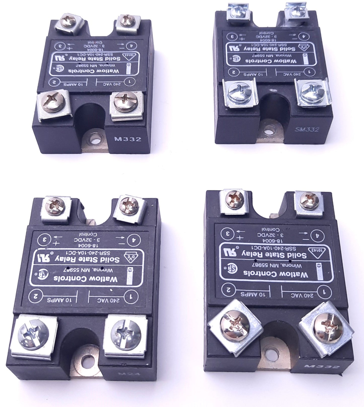 Used Lot of 4 Watlow SSR-240-10A-DC1 Solid State Relay, 3-32v DC Input, 240v 10A Out
