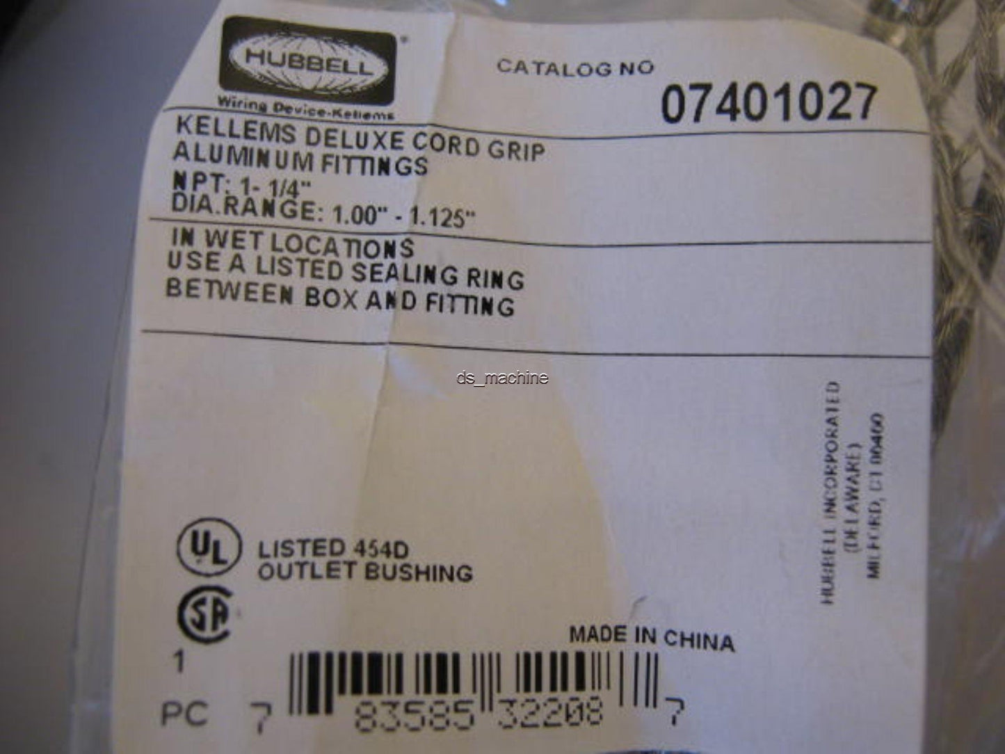 New Hubbell Drop Cord Kit w/Cord, Plug and Strain Relief 26' 10/5 208VAC 30A 3PH