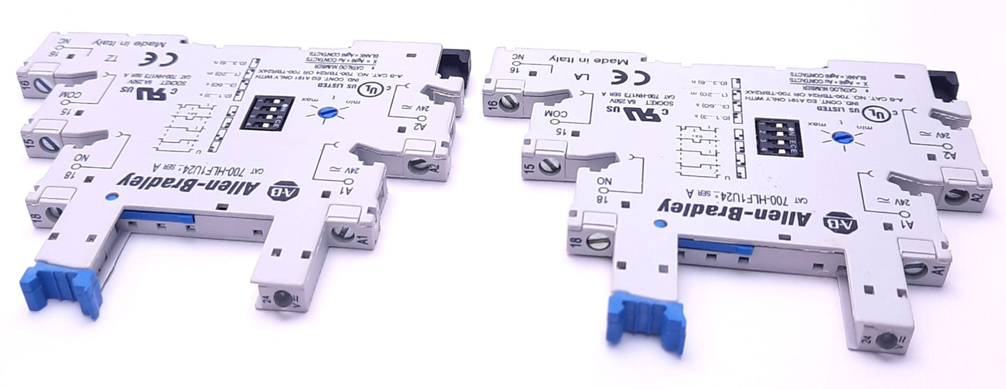 Used Lot of 2 Allen Bradley 700-HLF1U24 Control Timer Terminal Block, No Relay