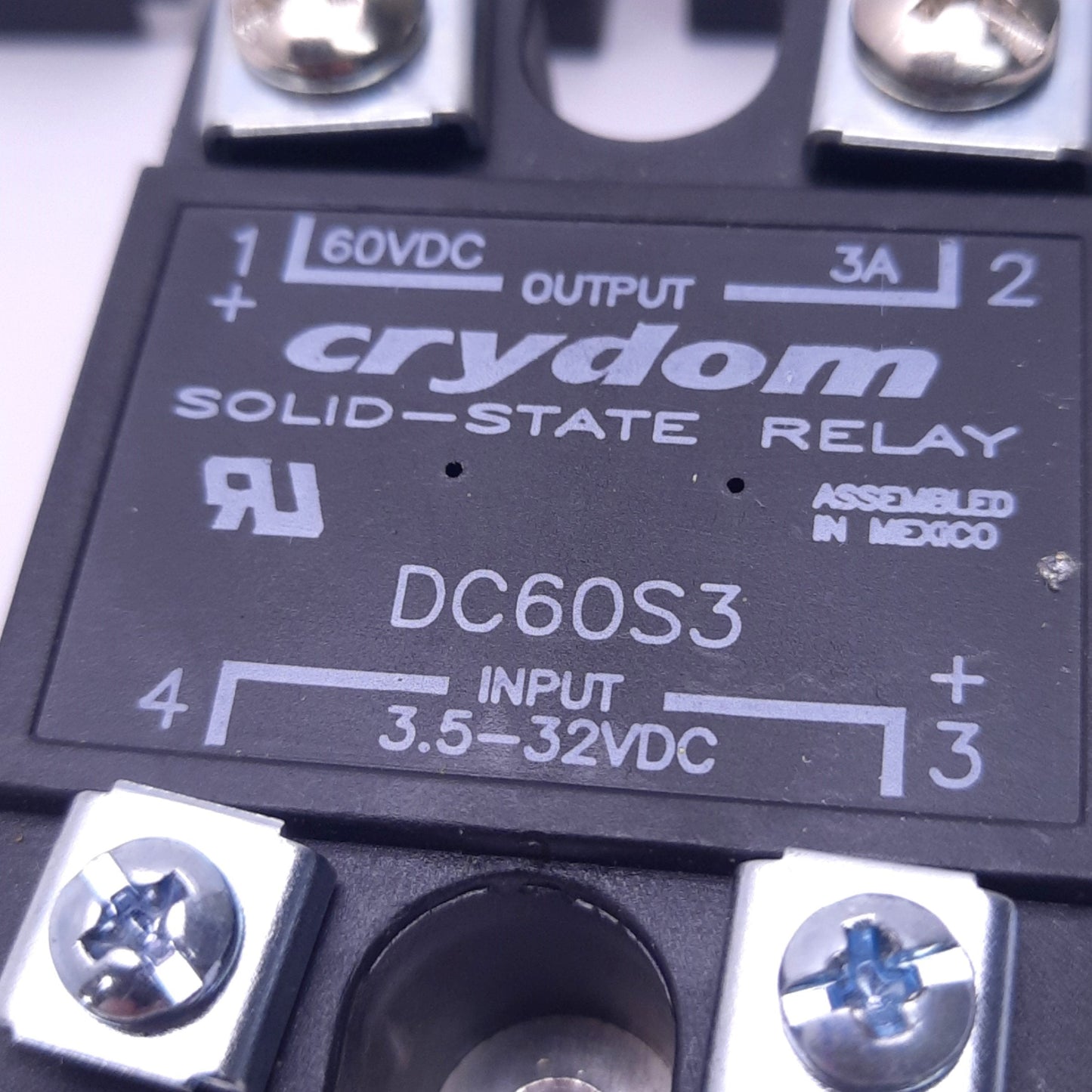 Used Lot of 3 Crydom DC60S3 Solid State Relay 3.5-32v DC Input, 60v DC 3A Output