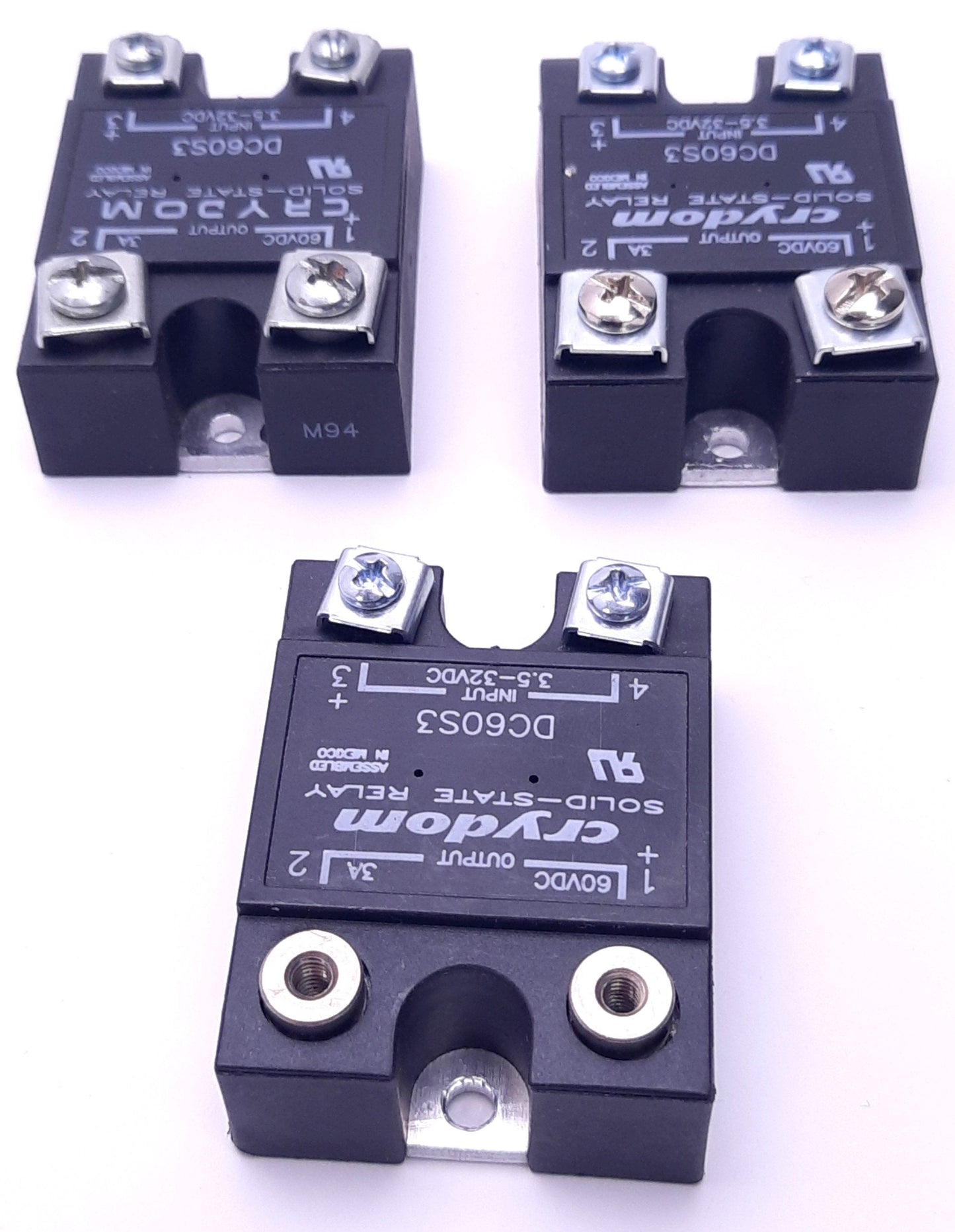 Used Lot of 3 Crydom DC60S3 Solid State Relay 3.5-32v DC Input, 60v DC 3A Output