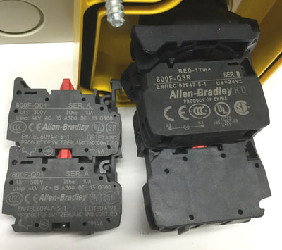 New – Open box Allen Bradley 800FP-LMT44 Illuminated Emergency E-Stop LED Pushbutton Station