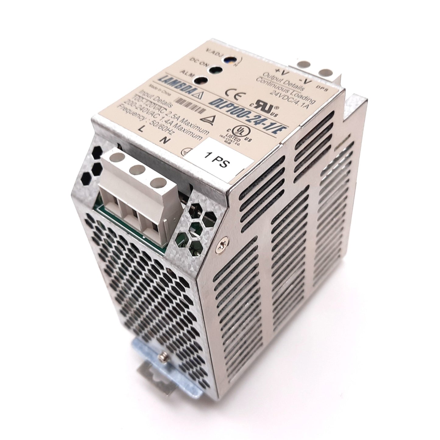 Used Lambda DLP100-24-1/E Power Supply, Input: 100-120/200-240VAC, Output: 24VDC 4.1A
