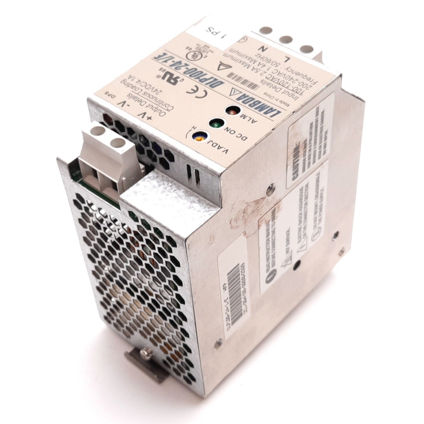 Used Lambda DLP100-24-1/E Power Supply, Input: 100-120/200-240VAC, Output: 24VDC 4.1A