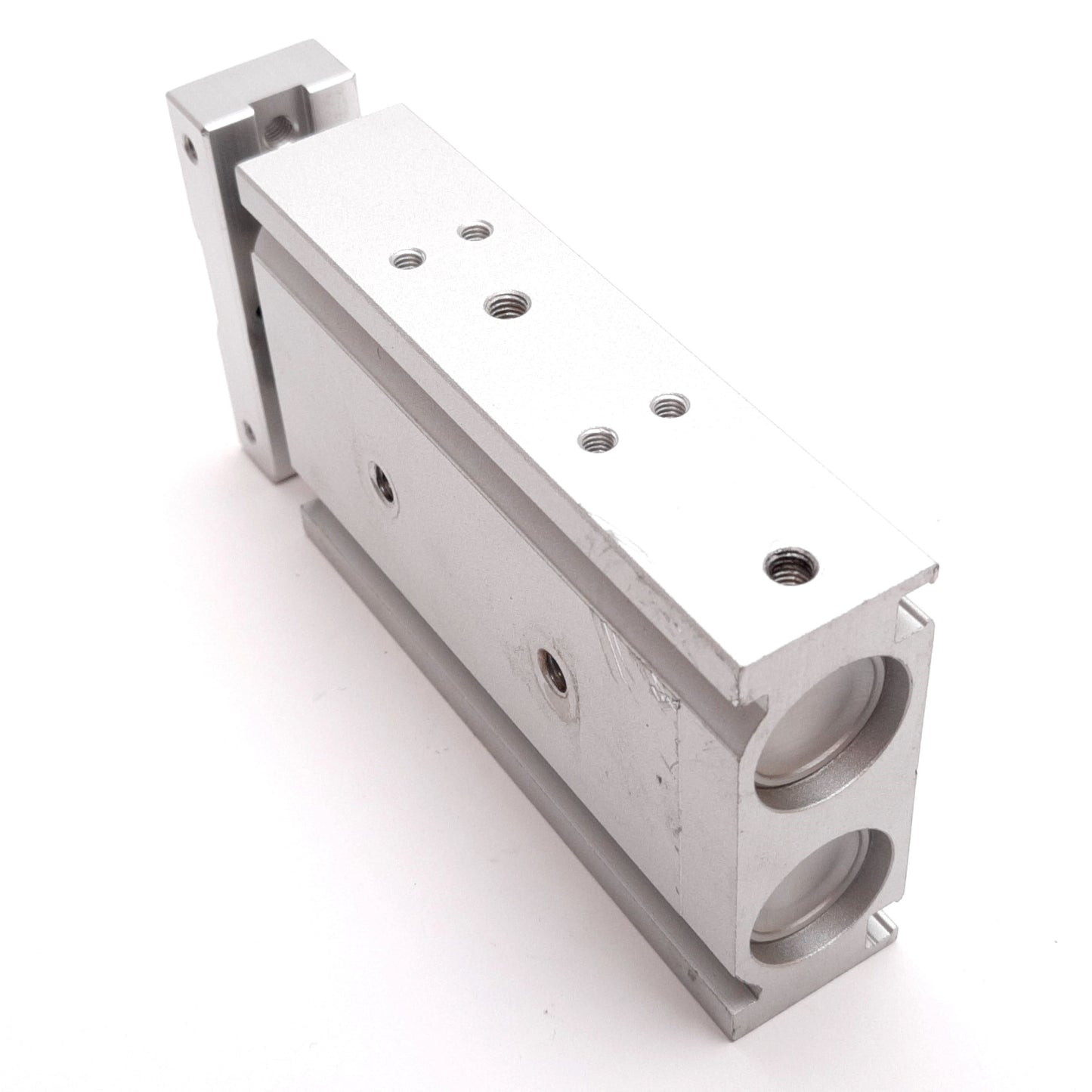 Used SMC CXSM20-35 Guided Cylinder, Bore: 20mm, Stroke: 35mm, 0.7MPa, M5x0.8