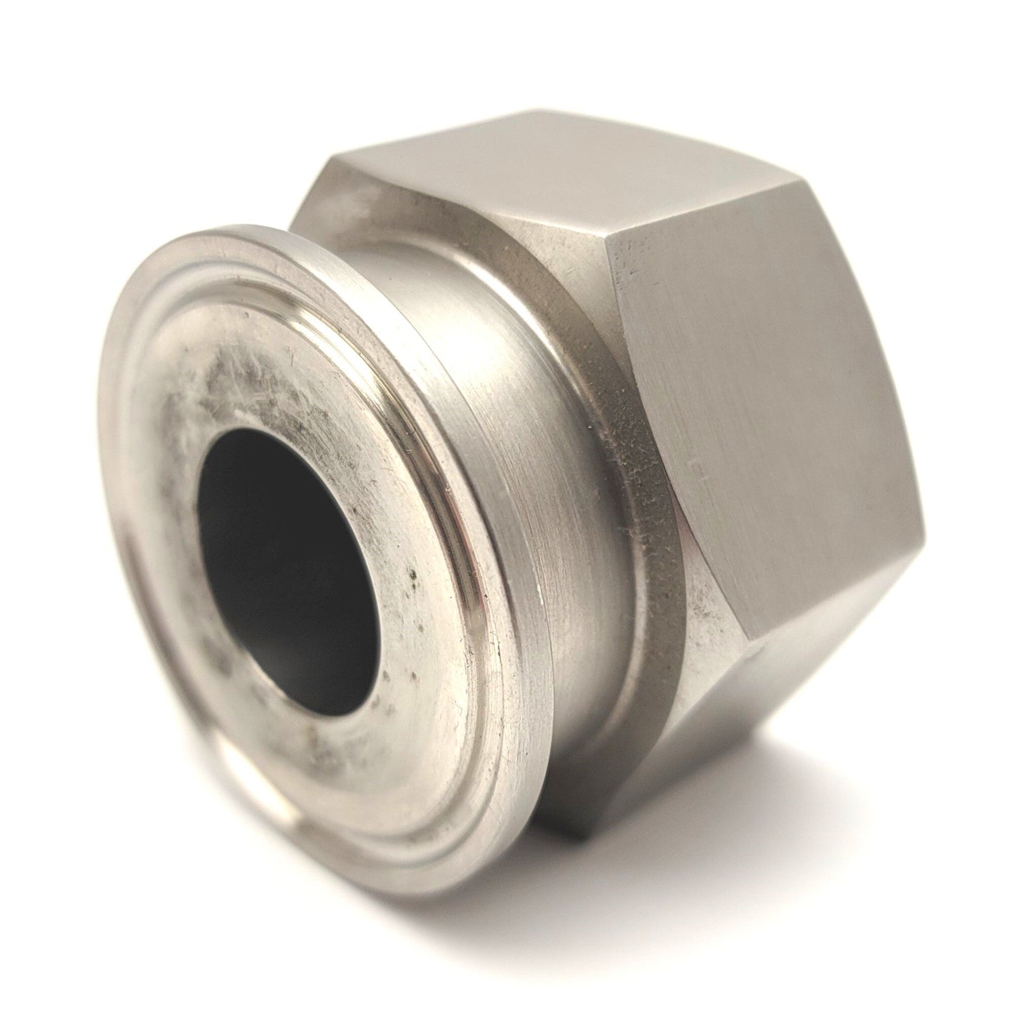 Used 1" Sanitary Tri-Clamp To 3/4"NPT Female Straight Adapter Stainless Steel