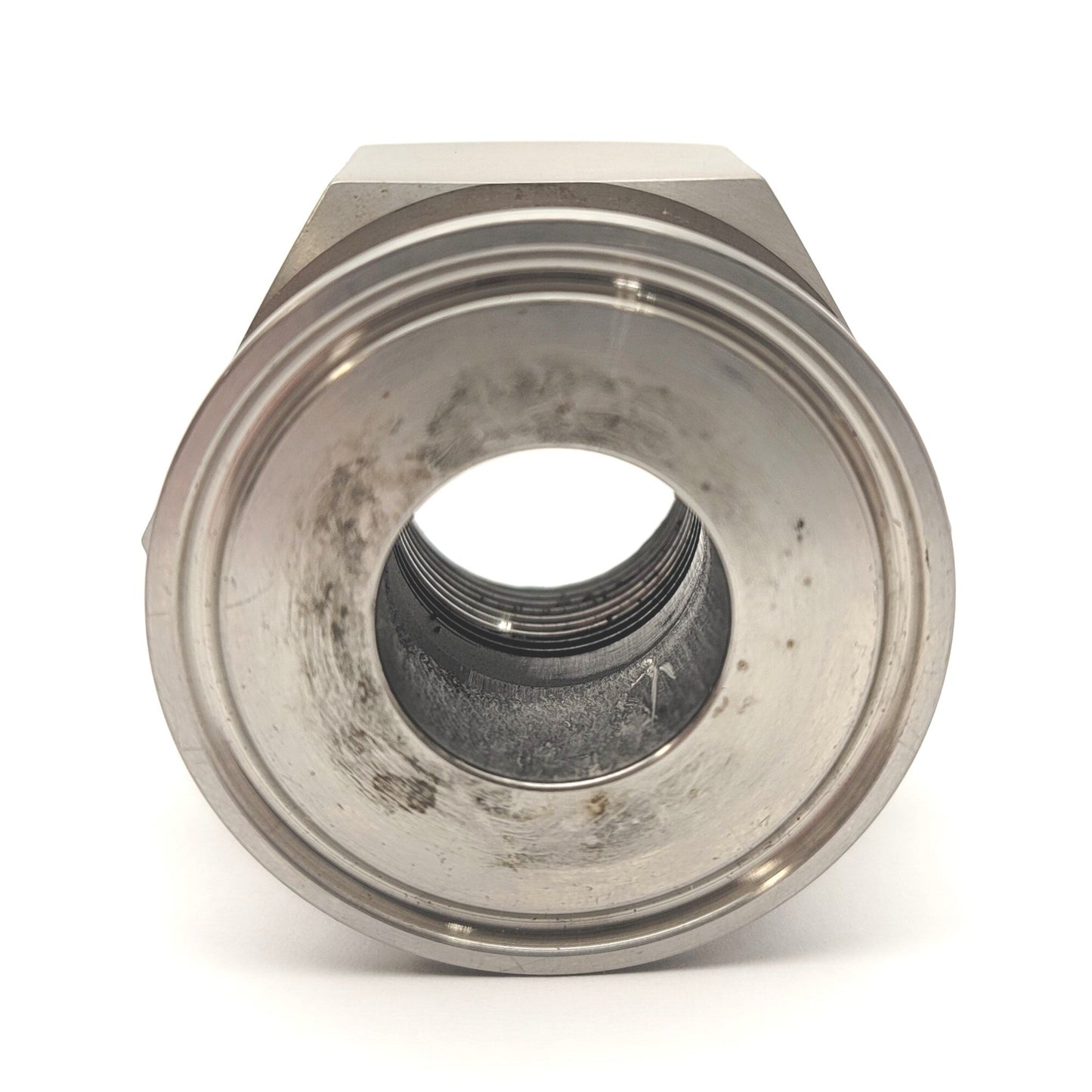 Used 1" Sanitary Tri-Clamp To 3/4"NPT Female Straight Adapter Stainless Steel