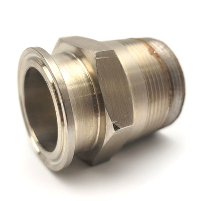 Used 1-1/2" Sanitary Tri-Clamp To 1-1/2"NPT Male Straight Adapter Stainless Steel