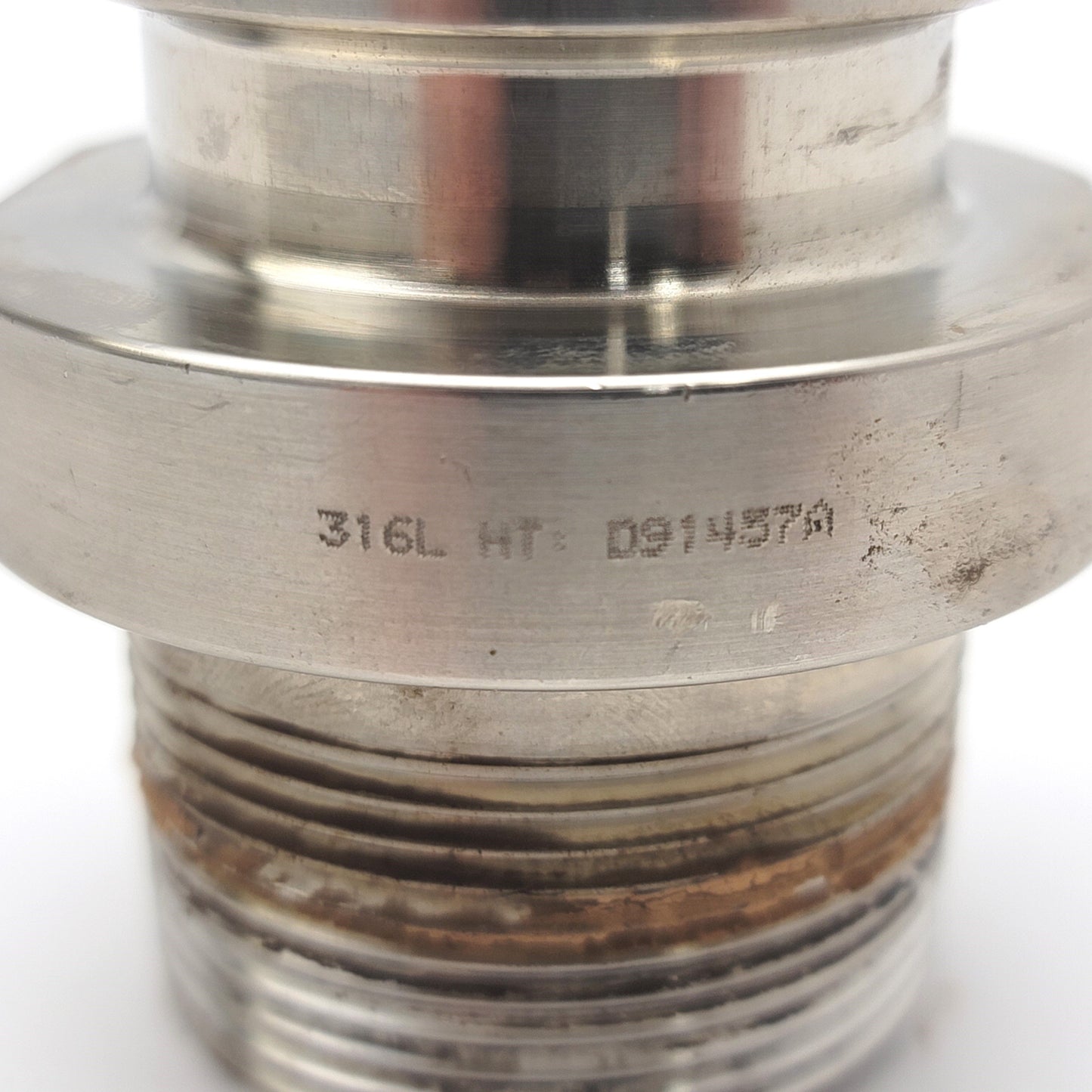 Used 1-1/2" Sanitary Tri-Clamp To 1-1/2"NPT Male Straight Adapter 316 Stainless Steel