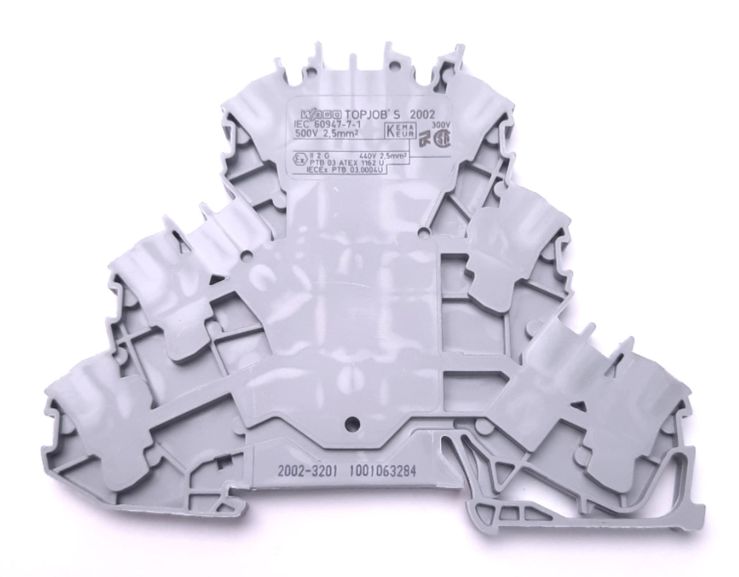 Used Lot of 17 Wago 2002-3201 Top-Job Terminal Block 500V 24A, Three Levels, 5.2mm