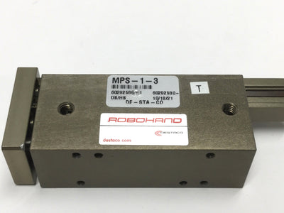 Used Robohand MPS-1-3 Mini Dual-V Roller Bearing Rail Thruster Slide 1.5" Stroke