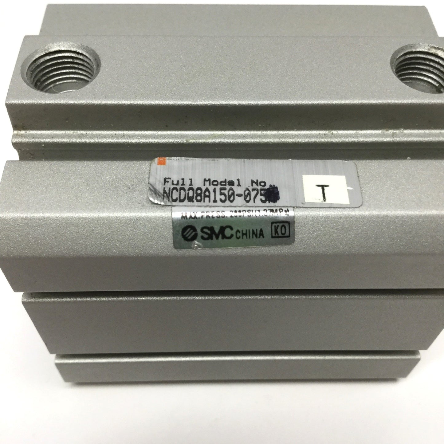 Used SMC NCDQ8A150-075 Pneumatic Compact Cylinder 1.5" Bore, 0.75" Stroke, 1/8" NPT
