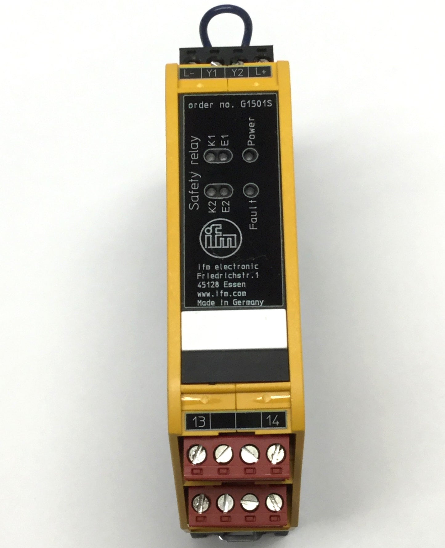 Used IFM G1501S Safety Switch Monitoring Relay, 24VDC, 250VAC 6A Output Rating, 2NO