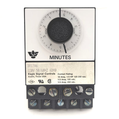 Used Eagle Signal BR17A6 Electric Reset Timer 120VAC 50/60Hz, 10A 125-250VAC