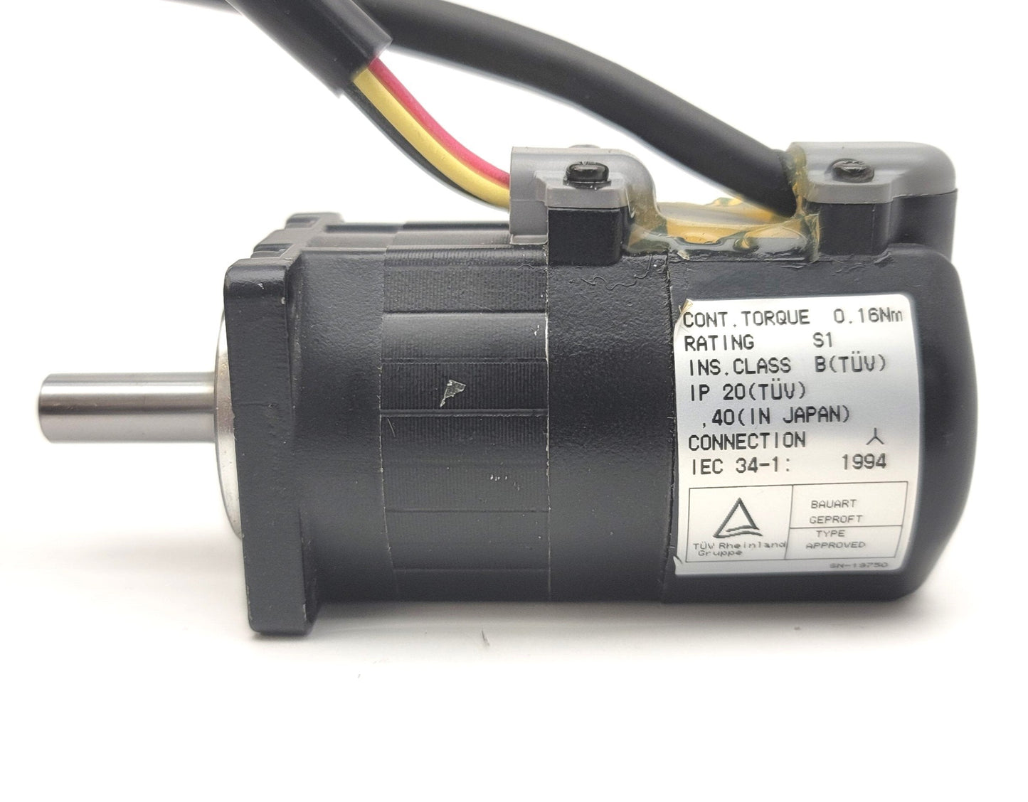 Used Actus Power Nikki Denso NA50-05NAZKNN AC Servo Motor 42VAC 3Ph, 3,000RPM, 50W