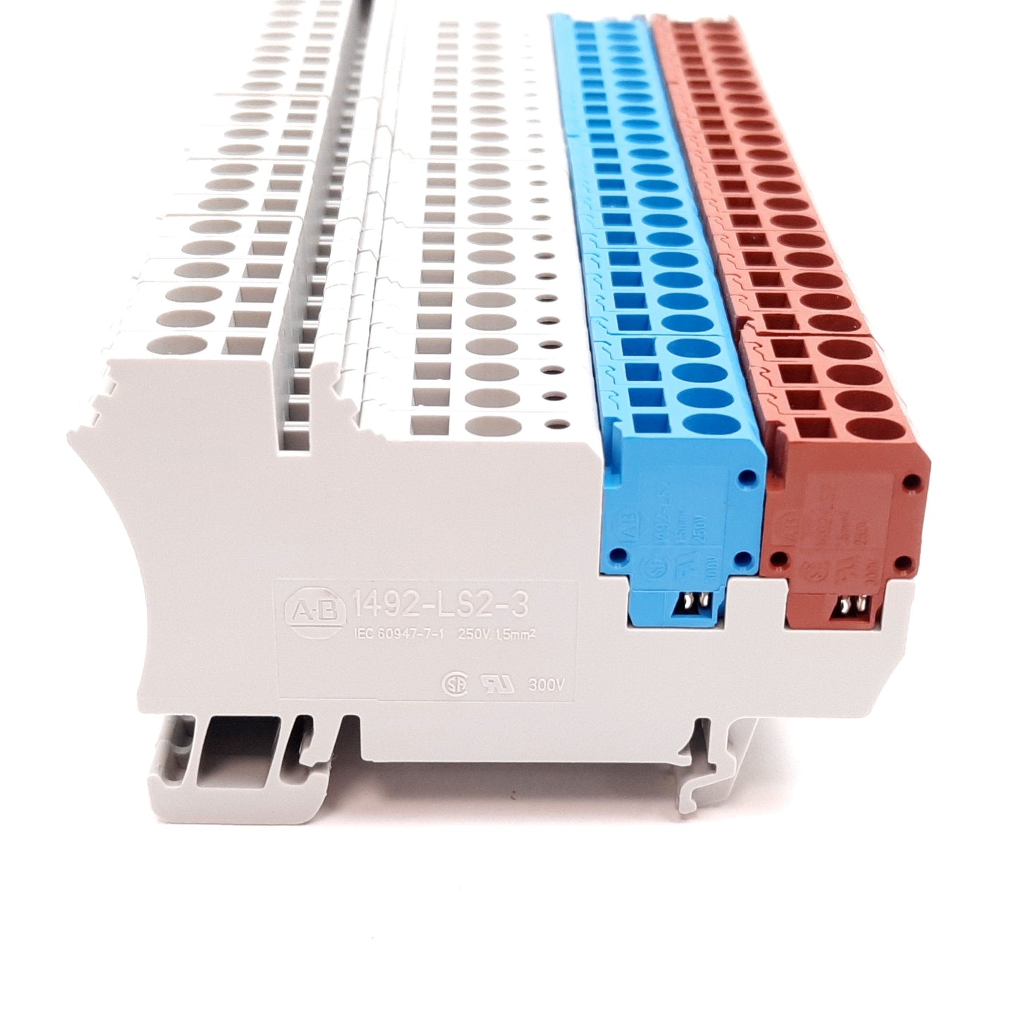 Used Lot of 24 Allen Bradley 1492-LS2-3 Terminal Blocks, 1.5mm, 250VAC DIN Rail Mount