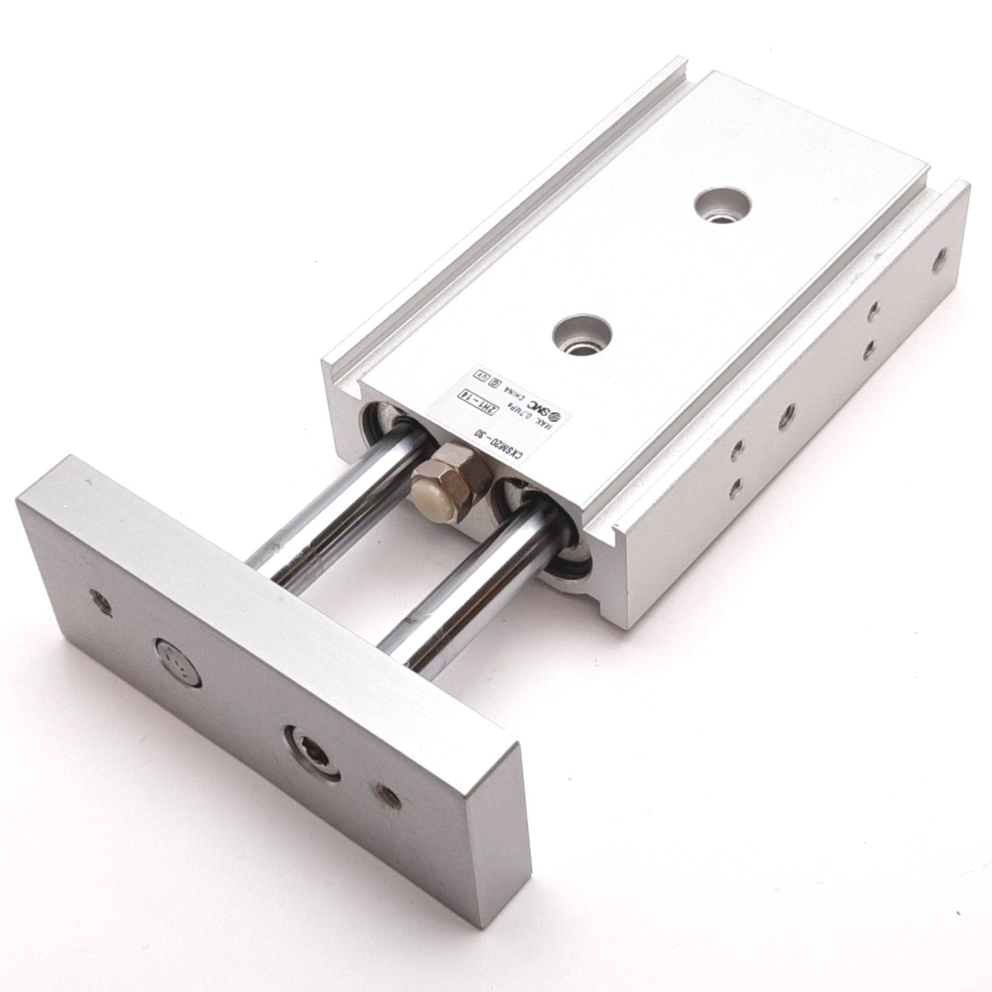Used SMC CXSM20-30 Guided Cylinder, Bore: 20mm, Stroke: 30mm, 0.7MPa, M5x0.8
