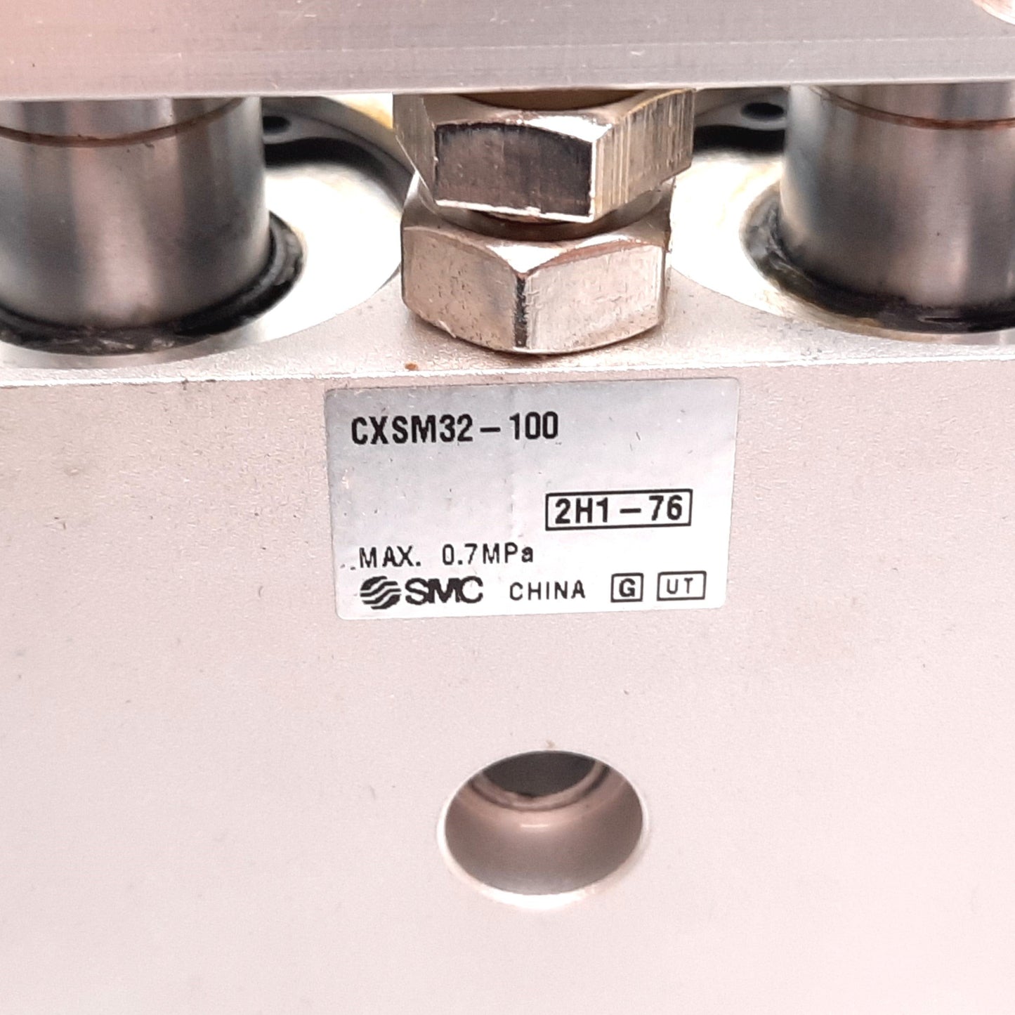 Used SMC CXSM32-100 Guided Cylinder, Bore: 32mm, Stroke: 100mm, 0.7MPa, Rc1/8