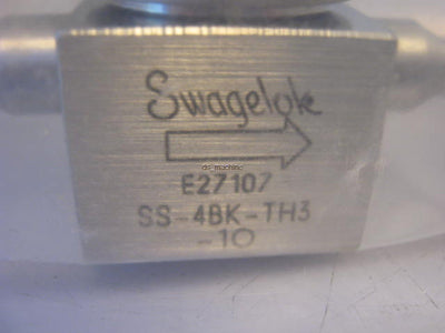 New Swagelok SS-4BK-TH3-10 Sealed Bellows Valve Stainless w/ O-Ring