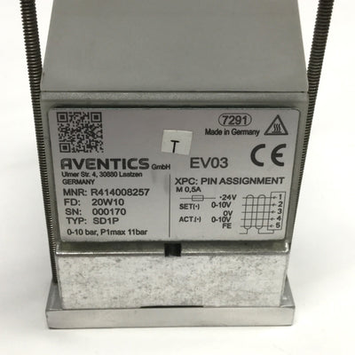 Used Aventics R414008257 EV03 Electro-Pnuematic Pressure Regulator 0.5-10bar, 0-10V
