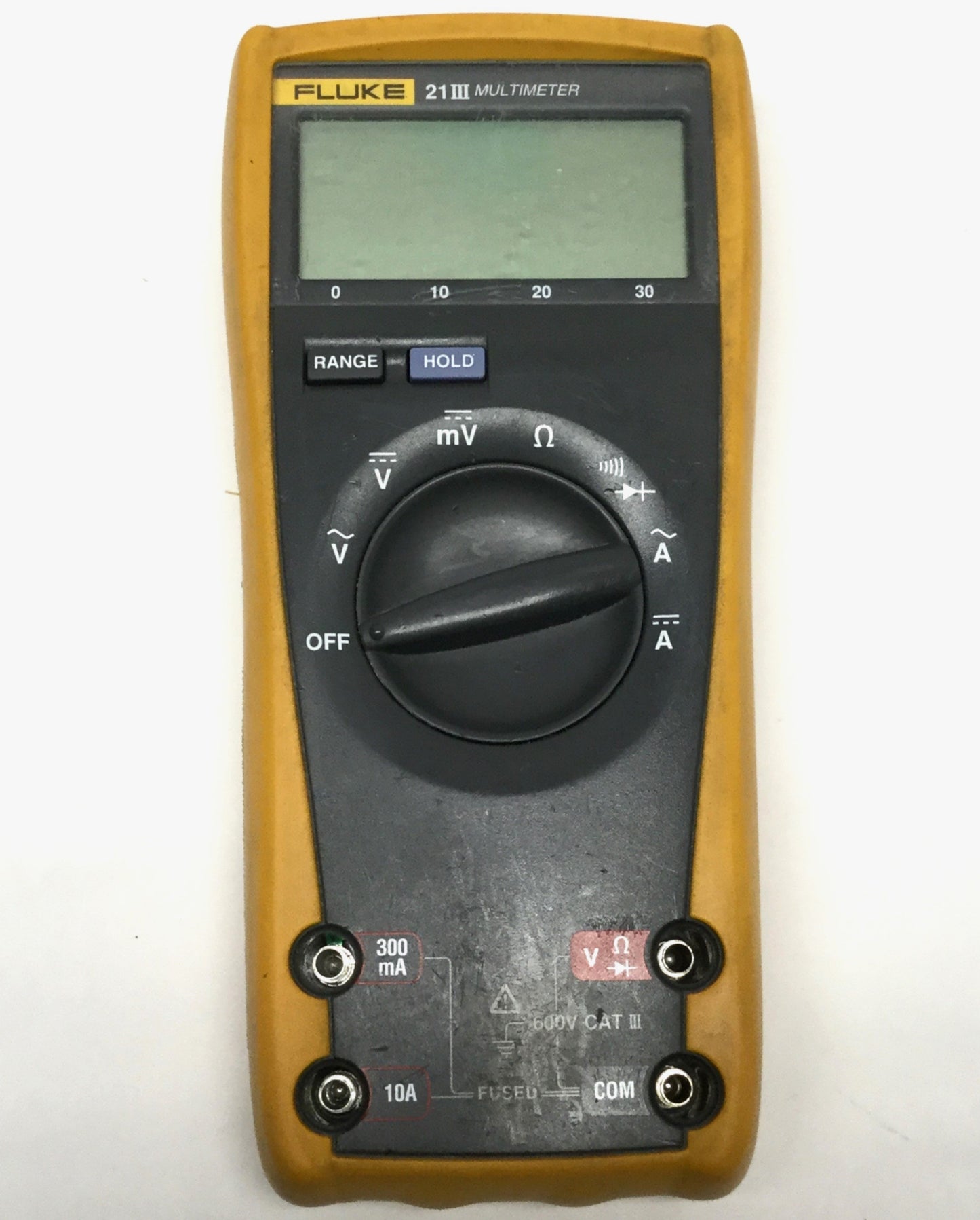 Used Fluke 21 Series III Handheld Portable Digital Multimeter 600V, 10A, 32MOhm