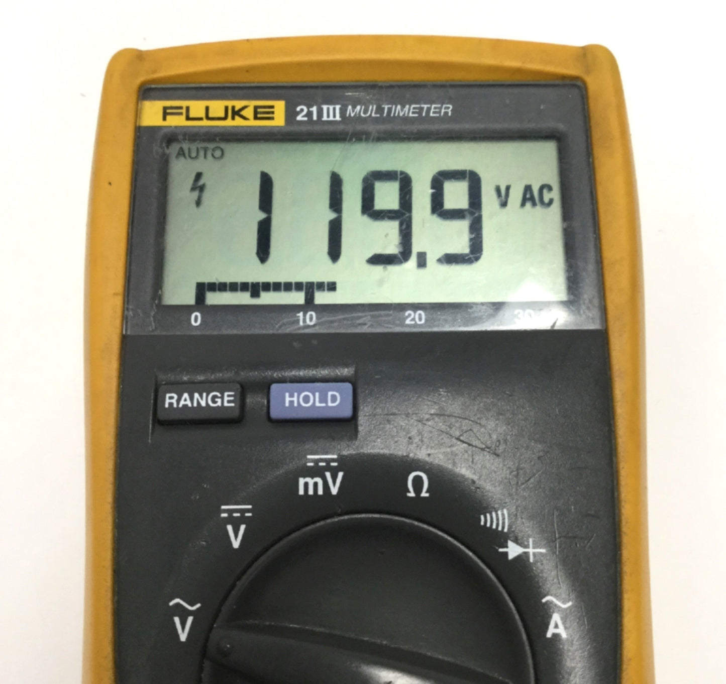 Used Fluke 21 Series III Handheld Portable Digital Multimeter 600V, 10A, 32MOhm