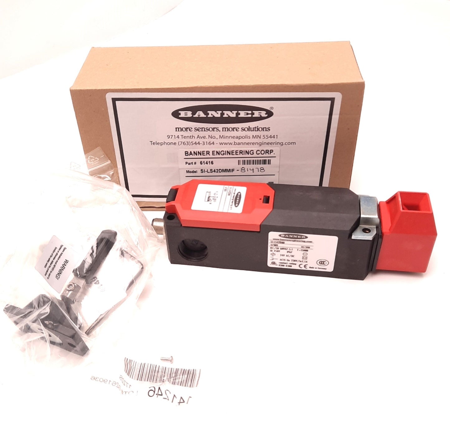 New Banner SI-LS42DMMIF Solenoid Locking Interlock Switch 2NC 1NO 24VAC 24VDC 1A