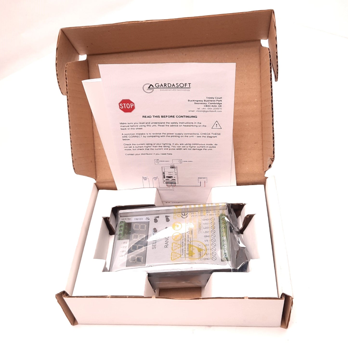 New Gardasoft PP600 2-Channel, LED Pulse Strobe Machine Vision Controller Pushbutton