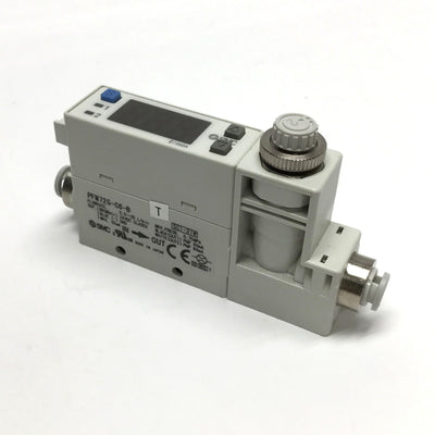 Used SMC PFM725S-C6-B Digital Flow Switch, 24VDC, 0.5-25 L/min Air, ?6mm Tube, PNP