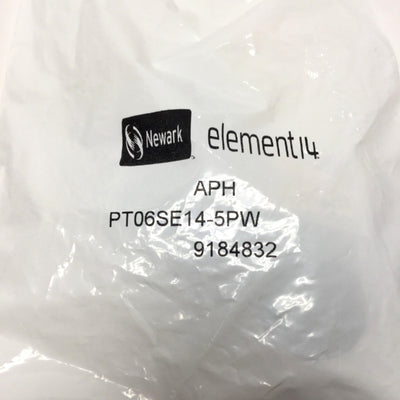 New Amphenol PT06SE14-5PW MIL Spec Circular Connector Bayonet Plug, 5-Pos, 13A