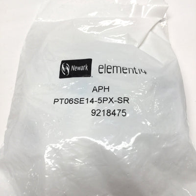 New Amphenol PT06SE14-5PX-SR MIL Spec Circular Connector Bayonet Plug, 5-Pos, 13A
