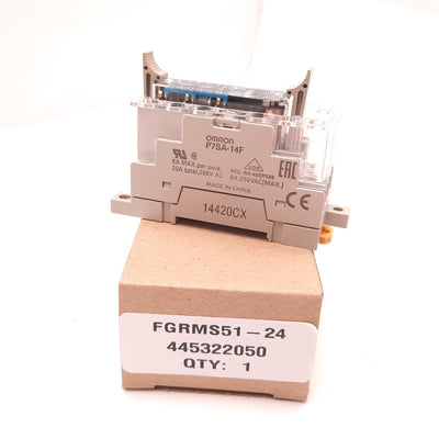 New Omron FGRMS51-24 Safety Relay & Socket 500mW, 24VDC, 6A, 10ms, DIN Rail