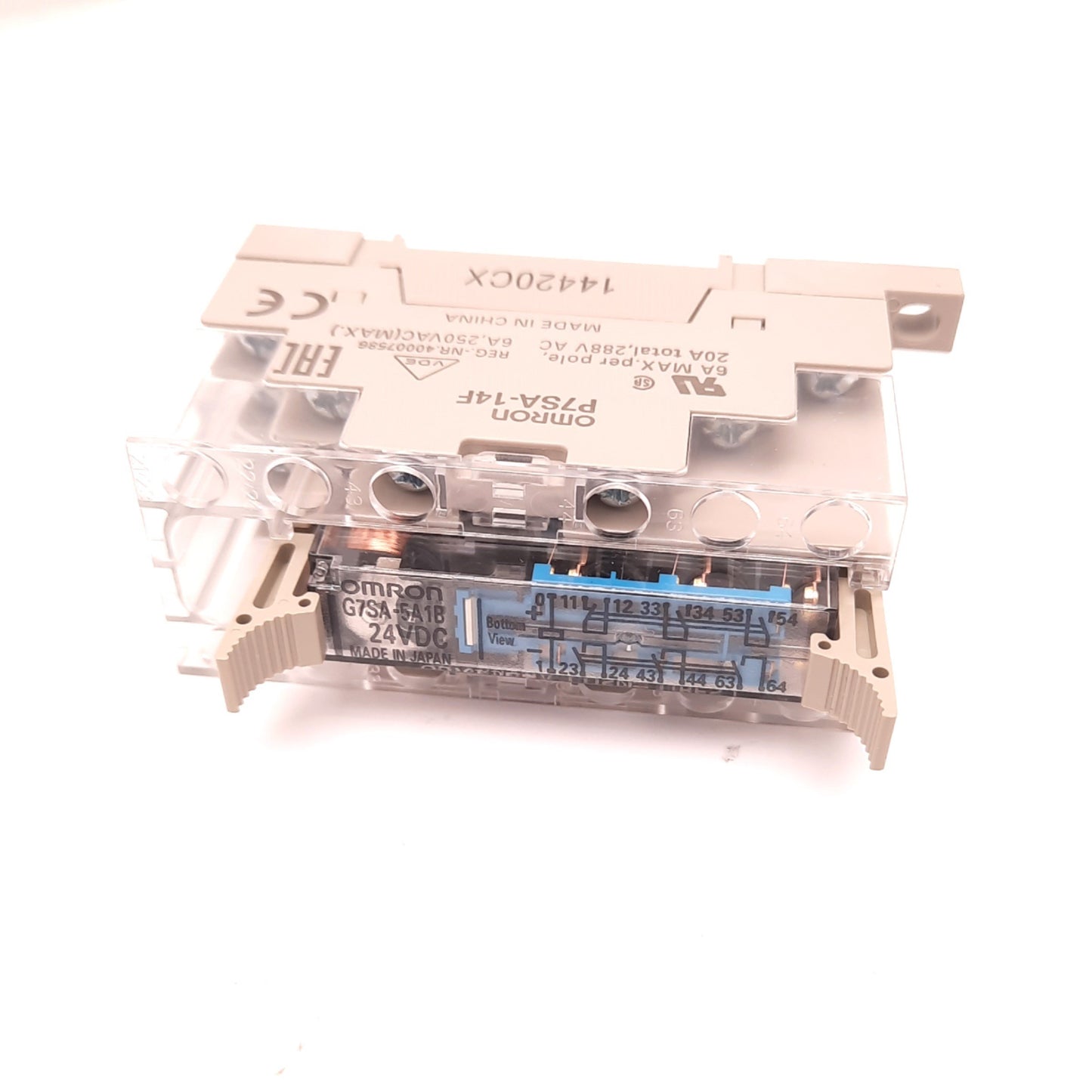 New Omron FGRMS51-24 Safety Relay & Socket 500mW, 24VDC, 6A, 10ms, DIN Rail