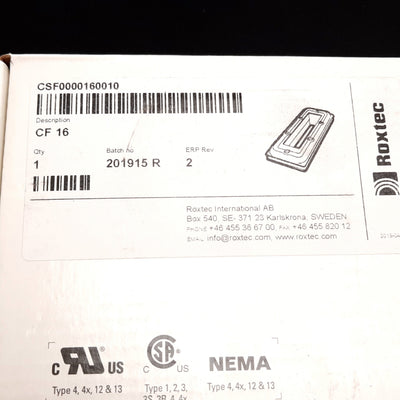 New Roxtec CF 16 Cable Wire Entry Enclosure Cabinet Seal Frame, Powder Coat