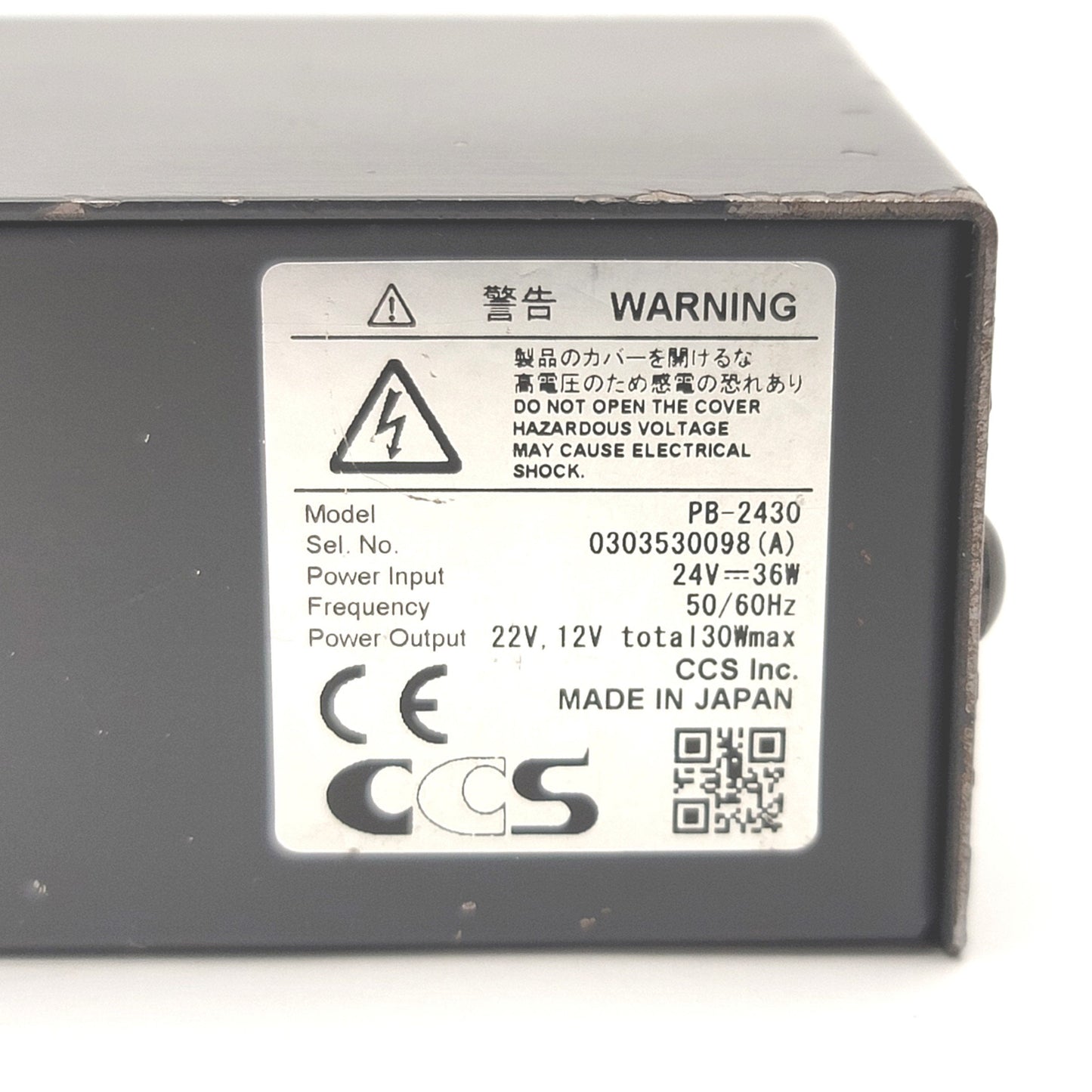 Used CCS PB-2430 Machine Vision Light Source Power Supply 12/24VDC Output 24VDC Input