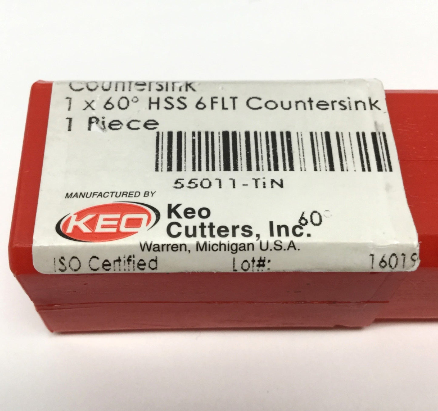 Used KEO Cutters 55011-TiN High-Speed Steel Countersink Ø1x60° HSS 6-Flute 1/2" Shank
