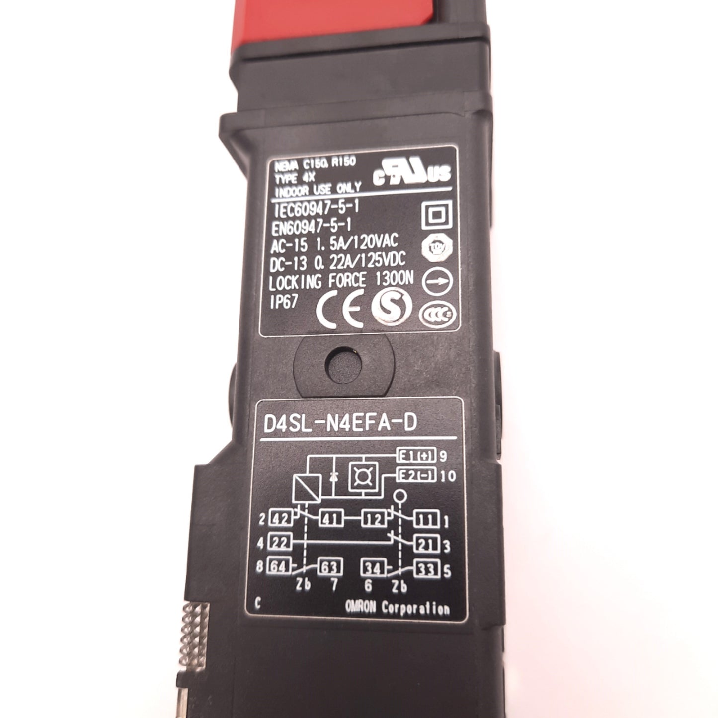 Used Omron D4SL-N4EFA-D Limit Switch 3PST-2NC 1NO 120VAC 125VDC 1.5A