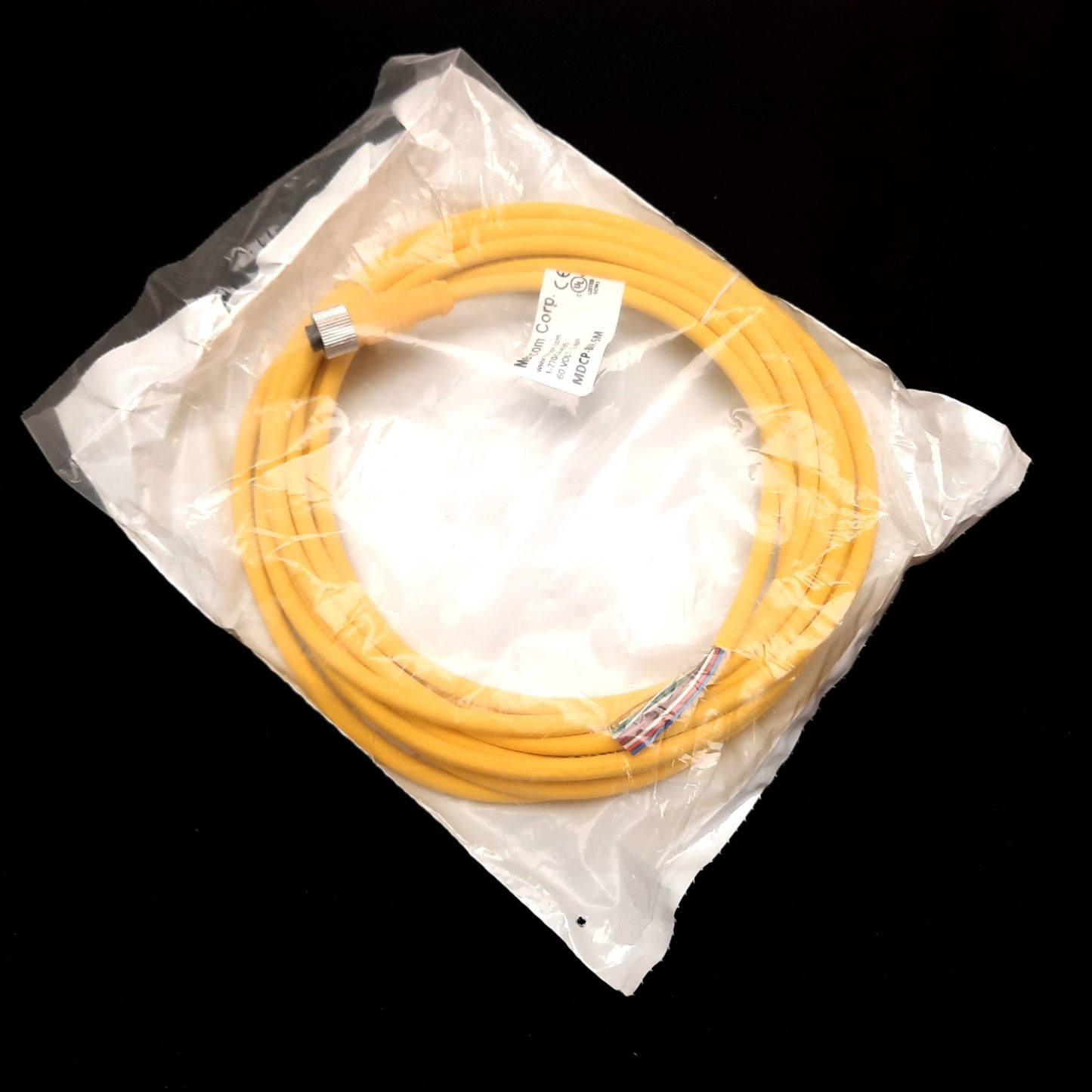 New Mencom MDCP-8FP-5M Cordset, 8-Pin M12 Female to Flying Leads, 5m Long, 60V 2A