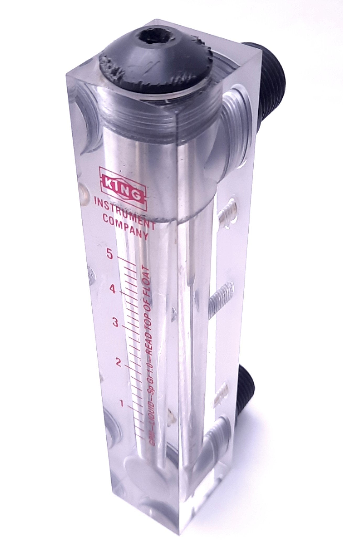 Used King Instruments 7520-2-3-0-3C-08 Rotameter 3" Scale, 5 GPM Liquid, 1/2" NPT