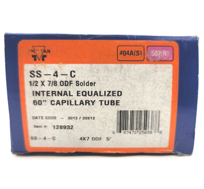 New Parker Sporlan 128932 SS-4-C Thermostatic Expansion Valve 1/2"ODF 7/8"ODF R404A