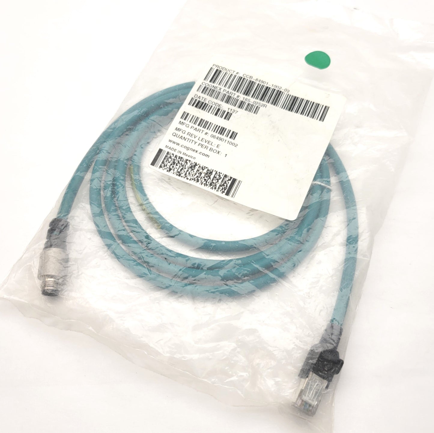 New Cognex CCB-84901-1002-02 Ethernet Cable 8-Pin M12 To RJ45 2 Meter