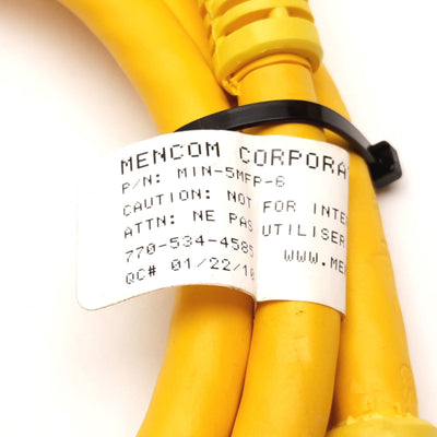 New Mencom MIN-5MFP-6 MIN Size I Cordset, 5-Pin Male to Female, 600V 8A, 6ft